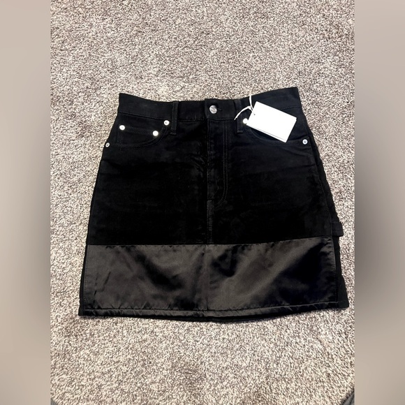 HELMUT LANG Femme Utility Denim Miniskirt Black size 27 NWT - Picture 2 of 15